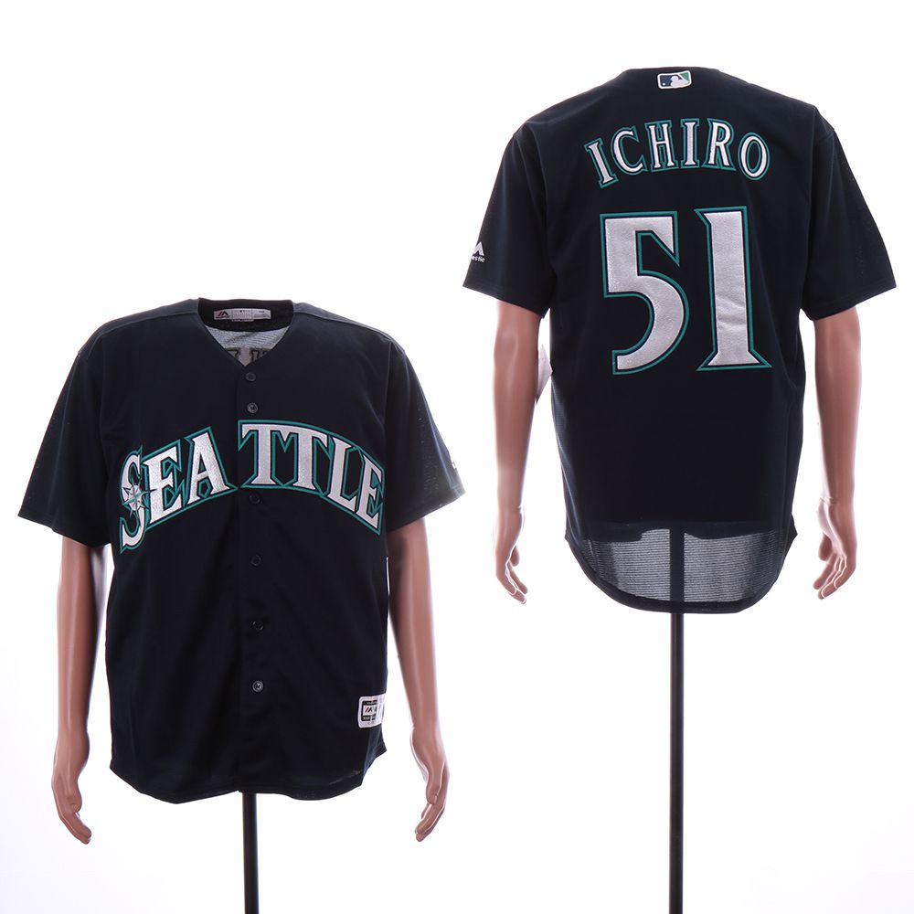 Men Seattle Mariners #51 Ichiro Black Game MLB Jerseys